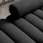 53.2" Width Modern End of Bed Bench Sherpa Fabric Upholstered 2 Seater Sofa Couch Entryway Ottoman Bench Fuzzy Sofa Stool Footrest Window Bench with Gold Metal Legs for Bedroom Living Room,Black - Comfortable Living Decor