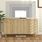55" Fluted Sideboard Buffet Cabinet by Homcom - Comfortable Living Decor