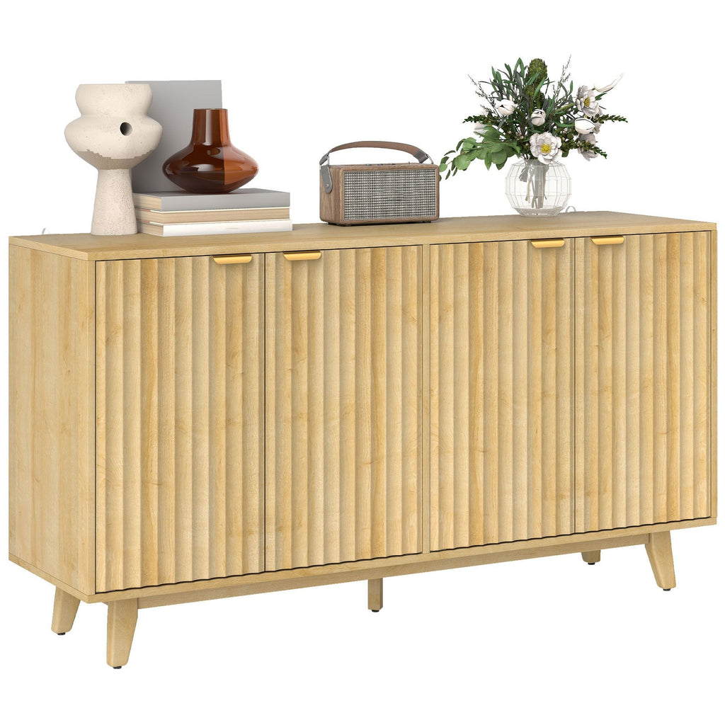 55" Fluted Sideboard Buffet Cabinet by Homcom - Comfortable Living Decor