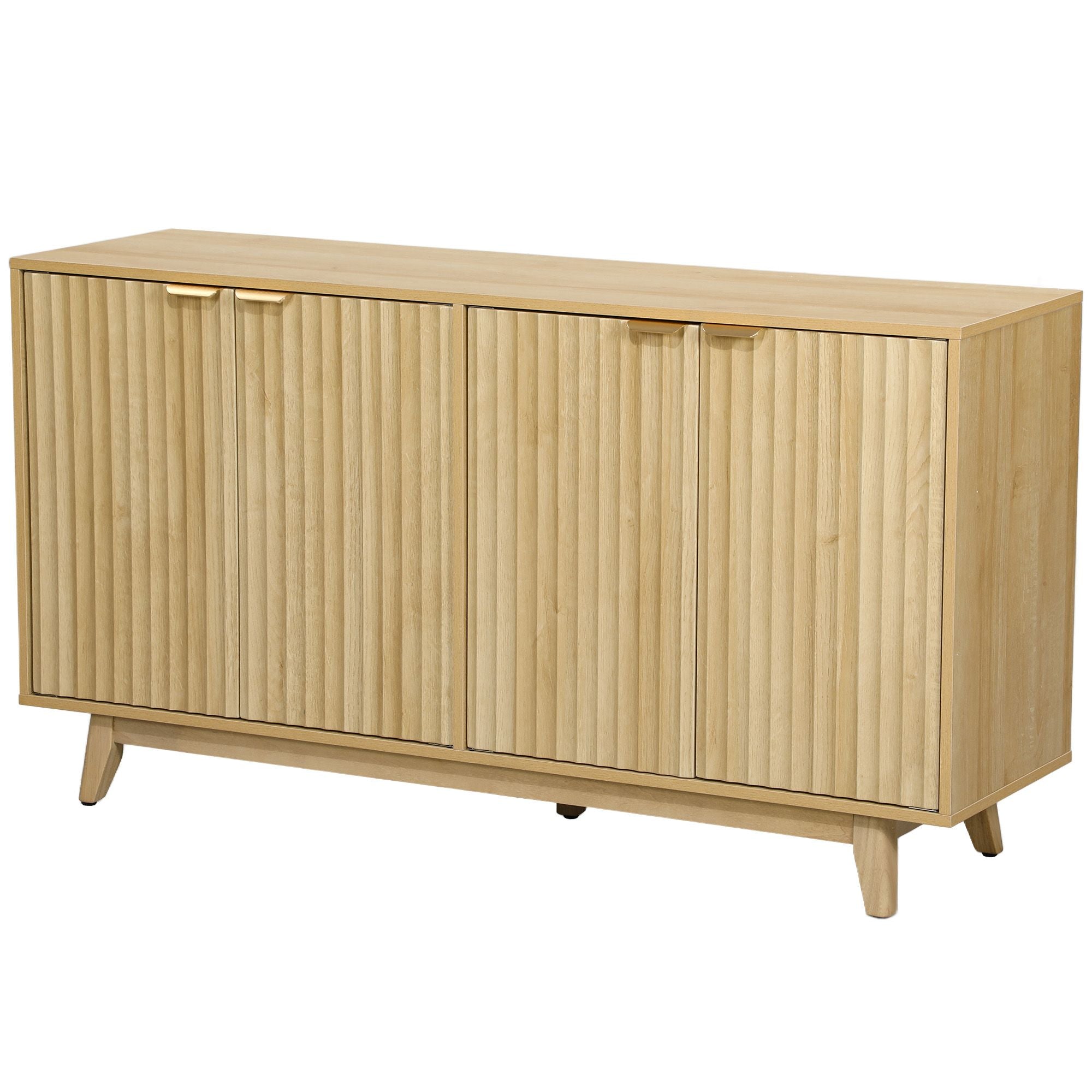 55" Fluted Sideboard Buffet Cabinet by Homcom - Comfortable Living Decor