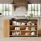 55" Kitchen Island Wood Kitchen Vintage Brown - Comfortable Living Decor