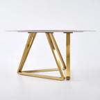 59.1" Affordable Luxury Modern Round Sintered Stone Dining Table White Seats 6 - 8 People - Comfortable Living Decor