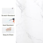 59.1" Affordable Luxury Modern Round Sintered Stone Dining Table White Seats 6 - 8 People - Comfortable Living Decor