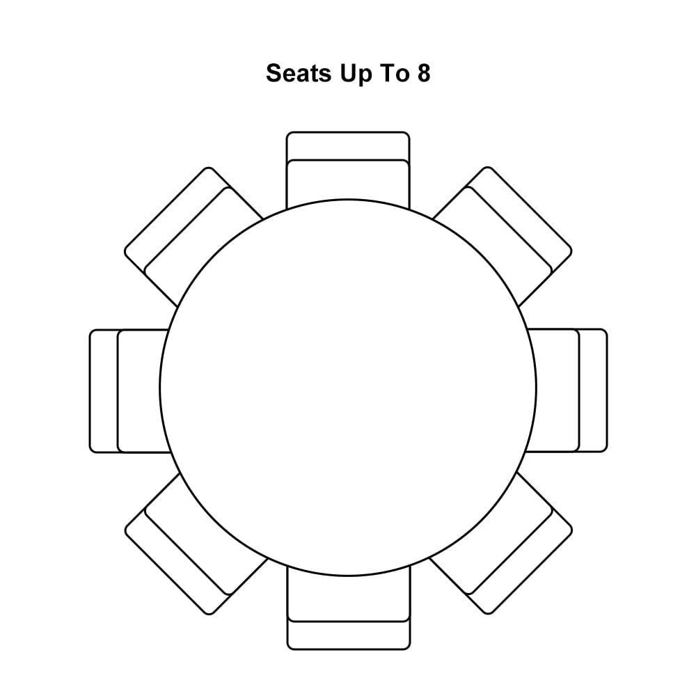 59.1" Affordable Luxury Modern Round Sintered Stone Dining Table White Seats 6 - 8 People - Comfortable Living Decor