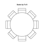 59.1" Affordable Luxury Modern Round Sintered Stone Dining Table White Seats 6 - 8 People - Comfortable Living Decor