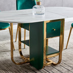 59.1" Modern Rectangle Leaf Folding Wood Dining Table with Storage Seats 4 - 6 People - Comfortable Living Decor
