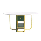 59.1" Modern Rectangle Leaf Folding Wood Dining Table with Storage Seats 4 - 6 People - Comfortable Living Decor