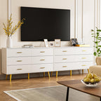 6 Drawer Dresser For Bedroom, Wood Storage Cabinet With Black Handles, Modern Closet Of Drawers for Living Room - Comfortable Living Decor