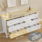 6 Drawer Dresser For Bedroom, Wood Storage Cabinet With Black Handles, Modern Closet Of Drawers for Living Room - Comfortable Living Decor