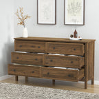 6 Drawer Dresser For Bedroom, Wood Storage Cabinet With Black Handles, Modern Closet Of Drawers for Living Room - Comfortable Living Decor