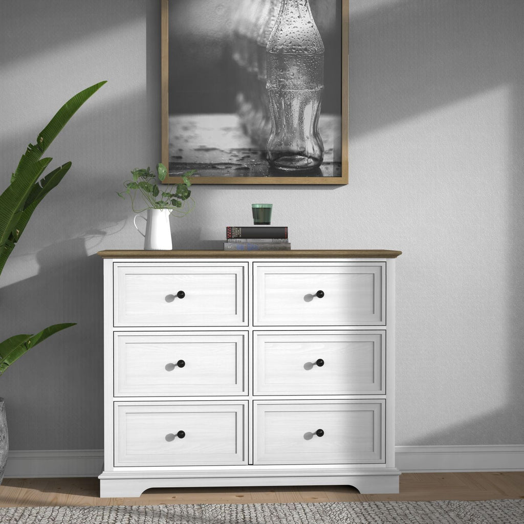 6 DrawersTall Dresser for Bedroom Vertical Storage Tower Wood Top Closets - Comfortable Living Decor