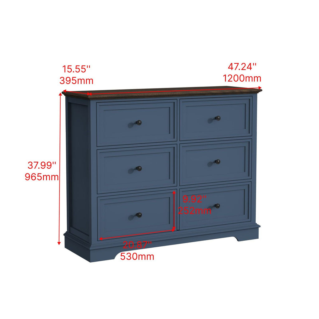 6 DrawersTall Dresser for Bedroom Vertical Storage Tower Wood Top Closets - Comfortable Living Decor