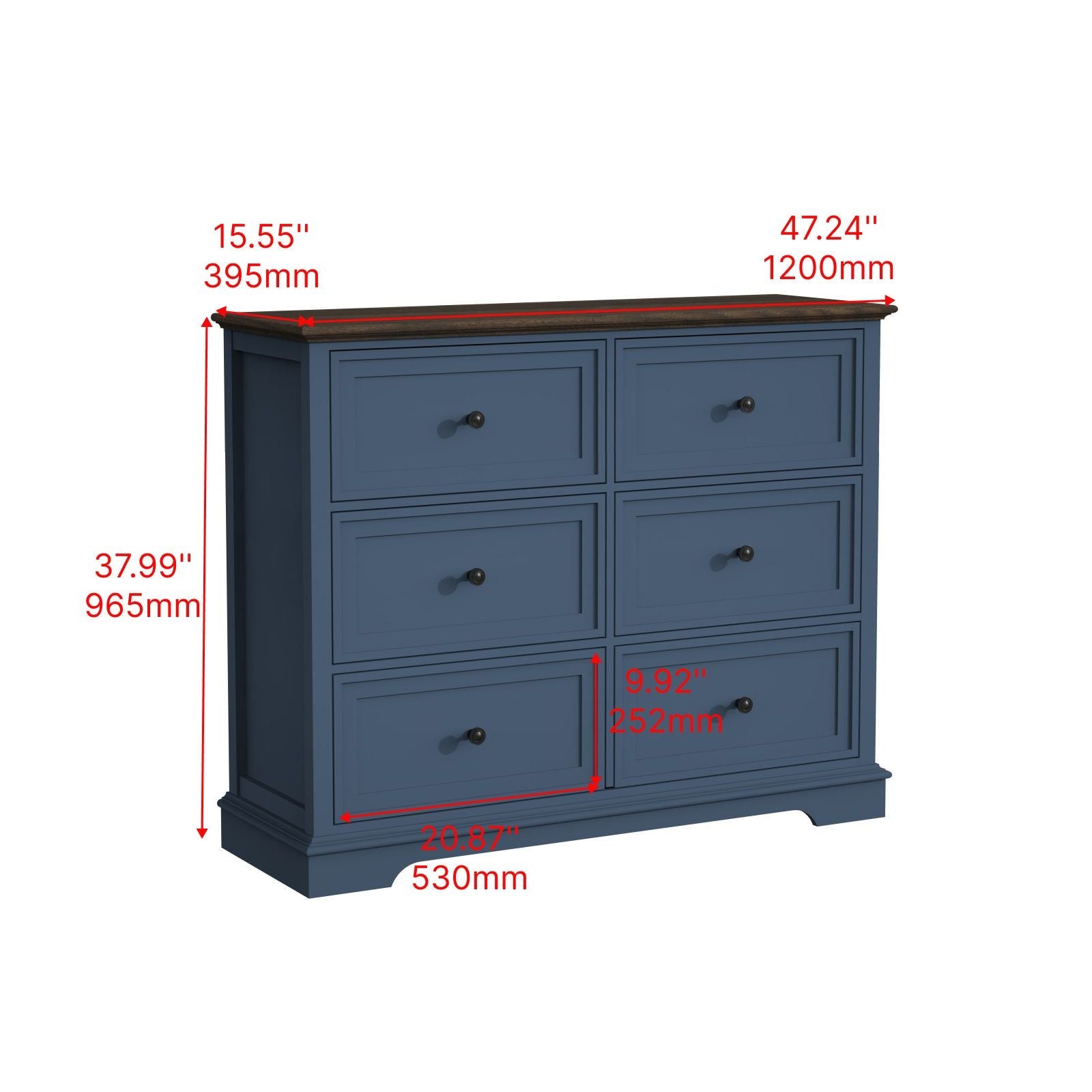 6 DrawersTall Dresser for Bedroom Vertical Storage Tower Wood Top Closets - Comfortable Living Decor
