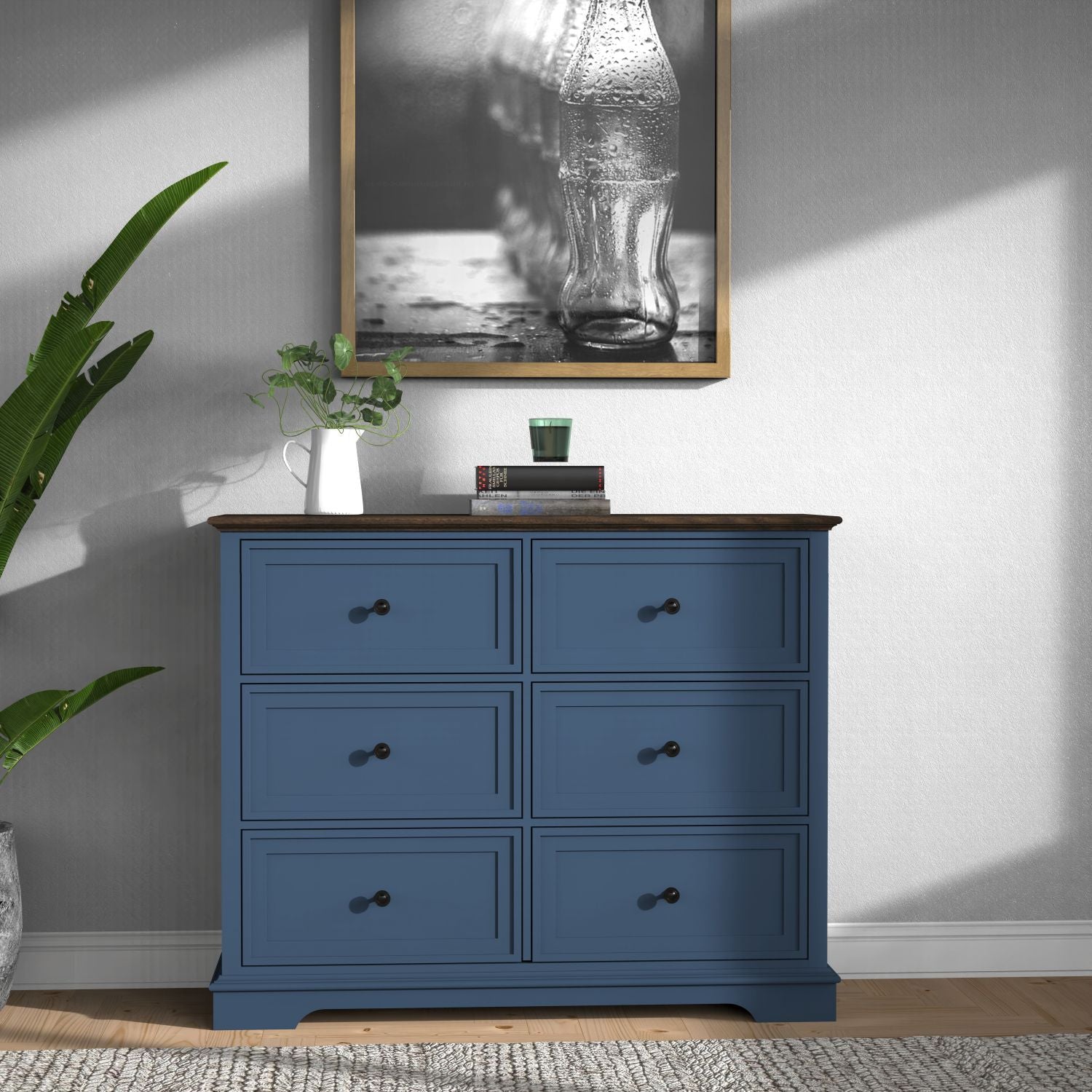 6 DrawersTall Dresser for Bedroom Vertical Storage Tower Wood Top Closets - Comfortable Living Decor