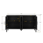 60 inches Modern Farmhouse Accent Cabinet with 4 Doors and Adjustable Shelf Wood Sideboard Buffet Cabinet Console Table Credenza Buffet Table for Kitchen Dining Room Entryway Hallway(Antique Black) - Comfortable Living Decor