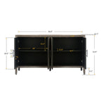 60 inches Modern Farmhouse Accent Cabinet with 4 Doors and Adjustable Shelf Wood Sideboard Buffet Cabinet Console Table Credenza Buffet Table for Kitchen Dining Room Entryway Hallway(Antique Brown) - Comfortable Living Decor