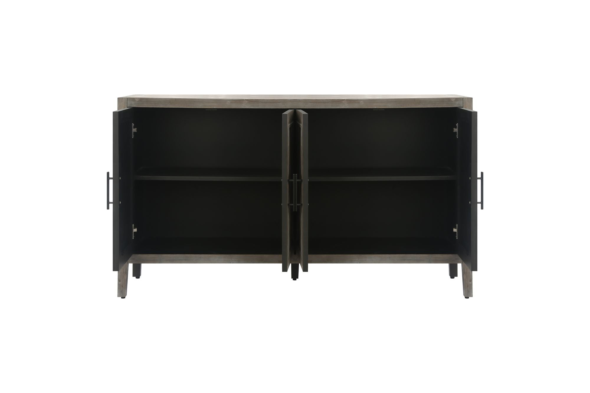 60 inches Modern Farmhouse Accent Cabinet with 4 Doors and Adjustable Shelf Wood Sideboard Buffet Cabinet Console Table Credenza Buffet Table for Kitchen Dining Room Entryway Hallway(Antique Brown) - Comfortable Living Decor