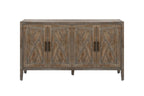 60 inches Modern Farmhouse Accent Cabinet with 4 Doors and Adjustable Shelf Wood Sideboard Buffet Cabinet Console Table Credenza Buffet Table for Kitchen Dining Room Entryway Hallway(Antique Brown) - Comfortable Living Decor