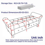62" Bedroom Tufted Button Storage Bench, Modern Fabric Upholstered Ottoman, Window Bench, Rolled Arm Design for Bedroom, Living Room, Foyer (Beige) - Comfortable Living Decor