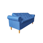 62" Bedroom Tufted Button Storage Bench, Modern Fabric Upholstered Ottoman, Window Bench, Rolled Arm Design for Bedroom, Living Room, Foyer (Blue) - Comfortable Living Decor