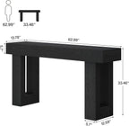 63 - Inch Long Console Table, Wooden Rectangular Sofa Table Behind The Couch - Comfortable Living Decor