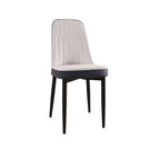 63 "medieval modern cream style MDF dining table and PU dining chair set 4. Assemble Desktop and black metal leg dining chair set, suitable for home&kitchen - Comfortable Living Decor
