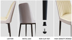 63 "medieval modern cream style MDF dining table and PU dining chair set 4. Assemble Desktop and black metal leg dining chair set, suitable for home&kitchen - Comfortable Living Decor