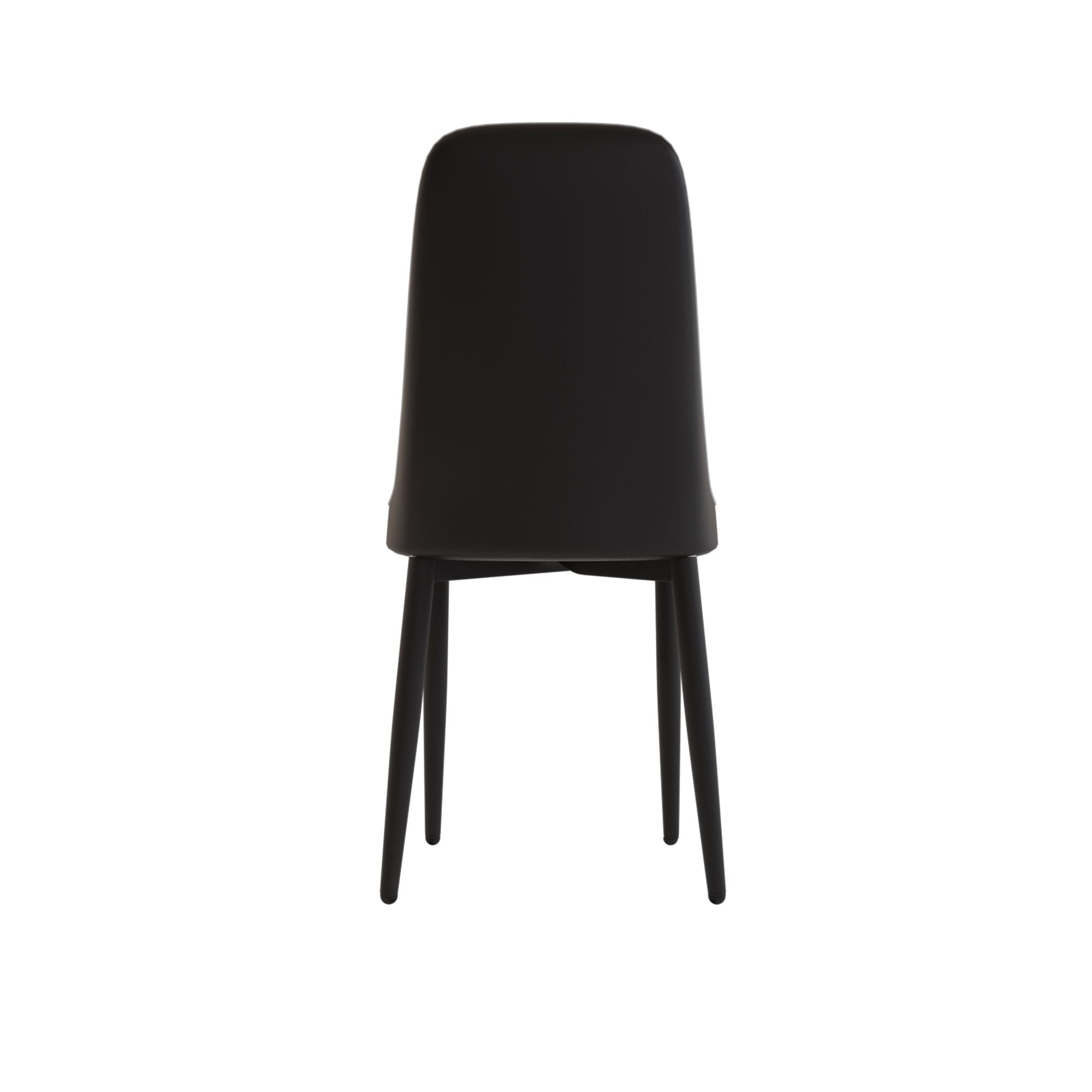 63 "medieval modern cream style MDF dining table and PU dining chair set 4. Assemble Desktop and black metal leg dining chair set, suitable for home&kitchen - Comfortable Living Decor
