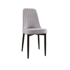 63 "medieval modern cream style MDF dining table and PU dining chair set 4. Assemble Desktop and black metal leg dining chair set, suitable for home&kitchen - Comfortable Living Decor