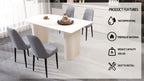63 "medieval modern cream style MDF dining table and PU dining chair set 4. Assemble Desktop and black metal leg dining chair set, suitable for home&kitchen - Comfortable Living Decor