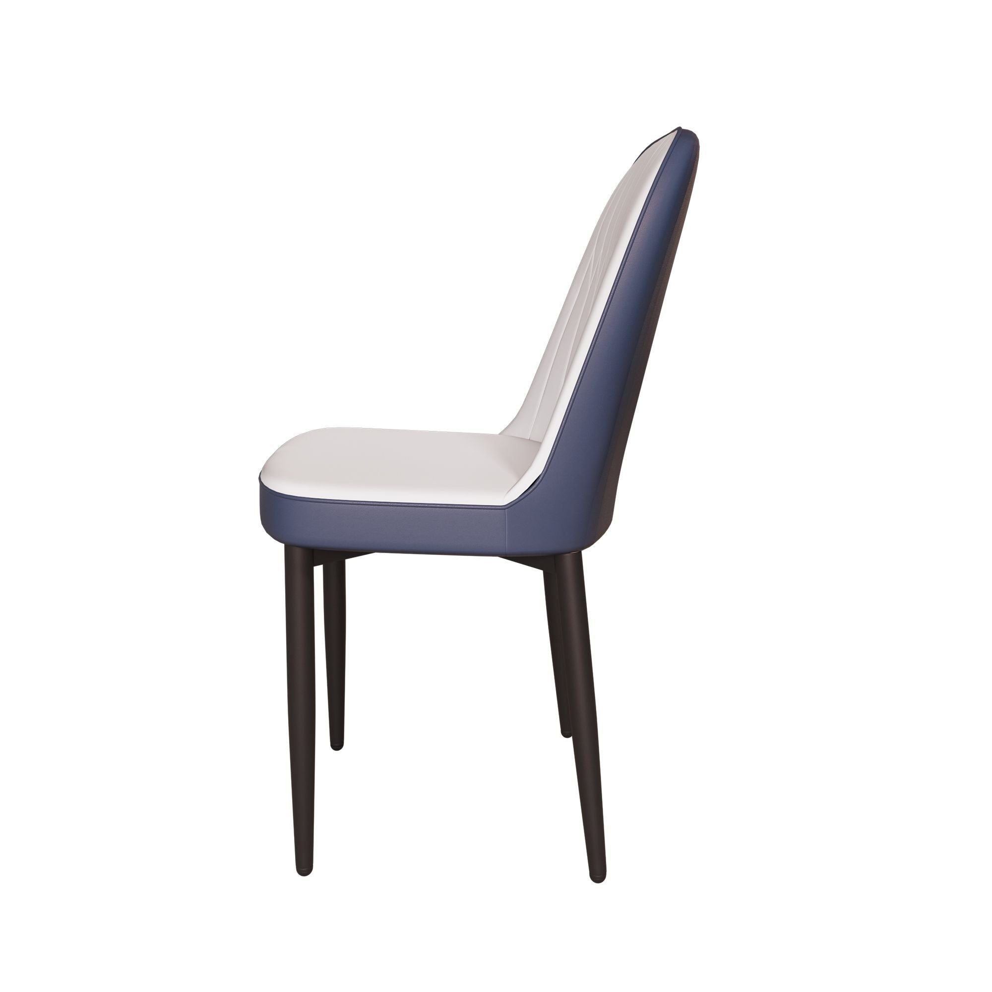 63 "medieval modern cream style MDF dining table and PU dining chair set 4. Assemble Desktop and black metal leg dining chair set, suitable for home&kitchen - Comfortable Living Decor