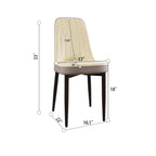 63 "medieval modern cream style MDF dining table and PU dining chair set 4. Assemble Desktop and black metal leg dining chair set, suitable for home&kitchen - Comfortable Living Decor