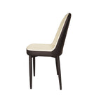 63 "medieval modern cream style MDF dining table and PU dining chair set 4. Assemble Desktop and black metal leg dining chair set, suitable for home&kitchen - Comfortable Living Decor