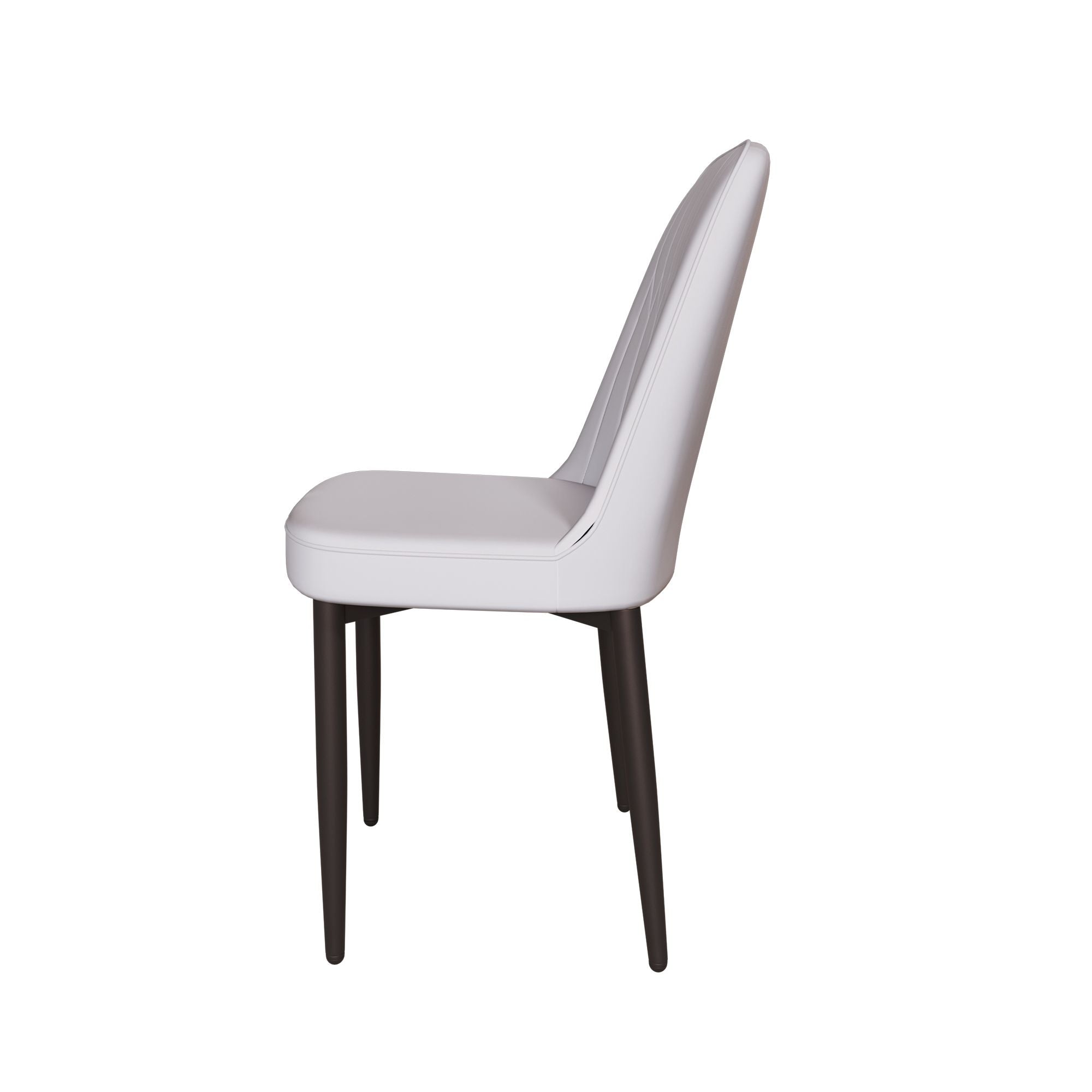 63 "medieval modern cream style MDF dining table and PU dining chair set 4. Assemble Desktop and black metal leg dining chair set, suitable for home&kitchen - Comfortable Living Decor