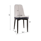 63 "medieval modern cream style MDF dining table and PU dining chair set 4. Assemble Desktop and black metal leg dining chair set, suitable for home&kitchen - Comfortable Living Decor