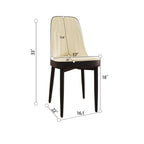 63 "medieval modern cream style MDF dining table and PU dining chair set 4. Assemble Desktop and black metal leg dining chair set, suitable for home&kitchen - Comfortable Living Decor
