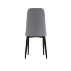 63 "medieval modern cream style MDF dining table and PU dining chair set 4. Assemble Desktop and black metal leg dining chair set, suitable for home&kitchen - Comfortable Living Decor