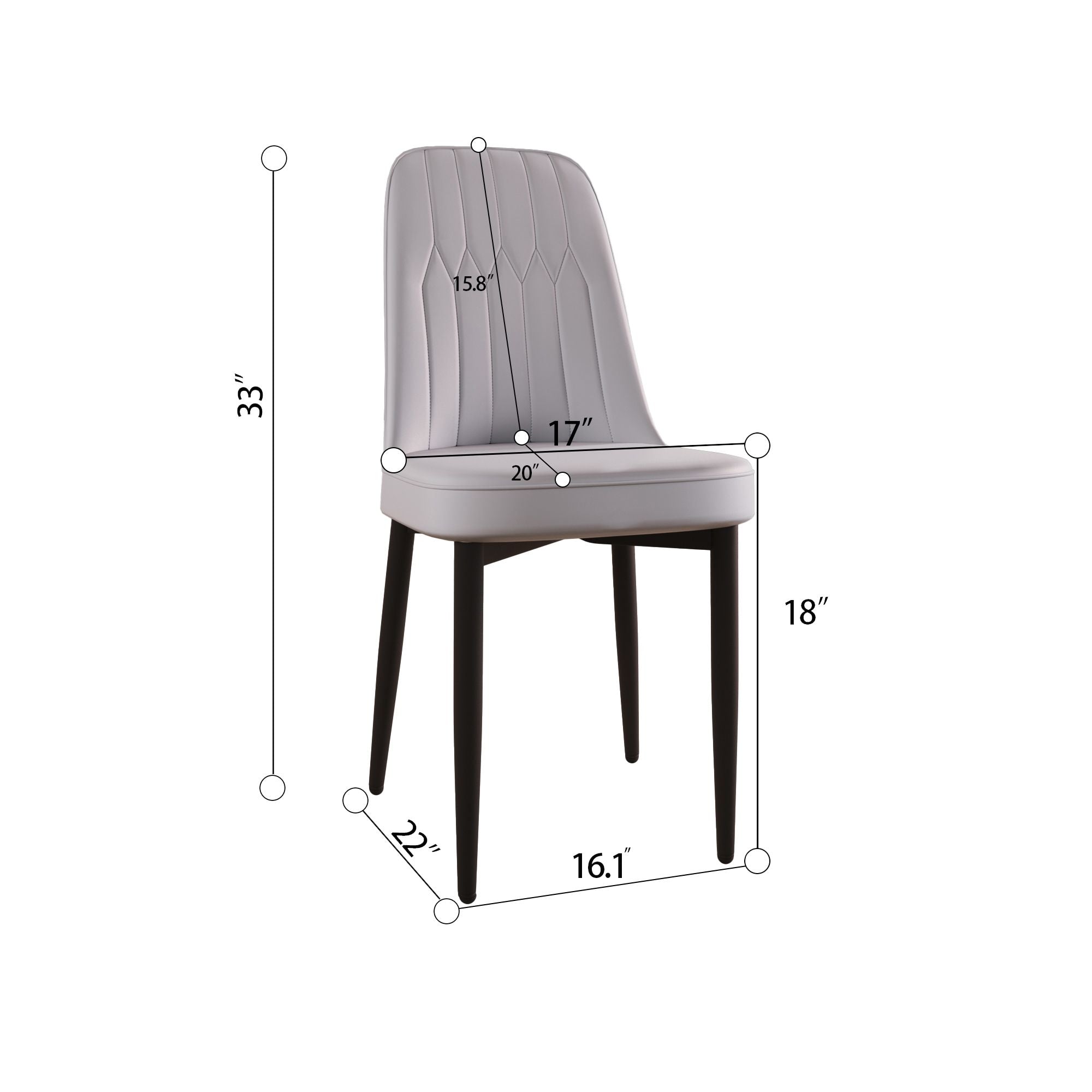 63 "medieval modern cream style MDF dining table and PU dining chair set 4. Assemble Desktop and black metal leg dining chair set, suitable for home&kitchen - Comfortable Living Decor