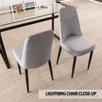 63 "medieval modern cream style MDF dining table and PU dining chair set 4. Assemble Desktop and black metal leg dining chair set, suitable for home&kitchen - Comfortable Living Decor