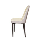 63 "medieval modern cream style MDF dining table and PU dining chair set 4. Assemble Desktop and black metal leg dining chair set, suitable for home&kitchen - Comfortable Living Decor