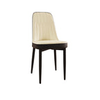 63 "medieval modern cream style MDF dining table and PU dining chair set 4. Assemble Desktop and black metal leg dining chair set, suitable for home&kitchen - Comfortable Living Decor