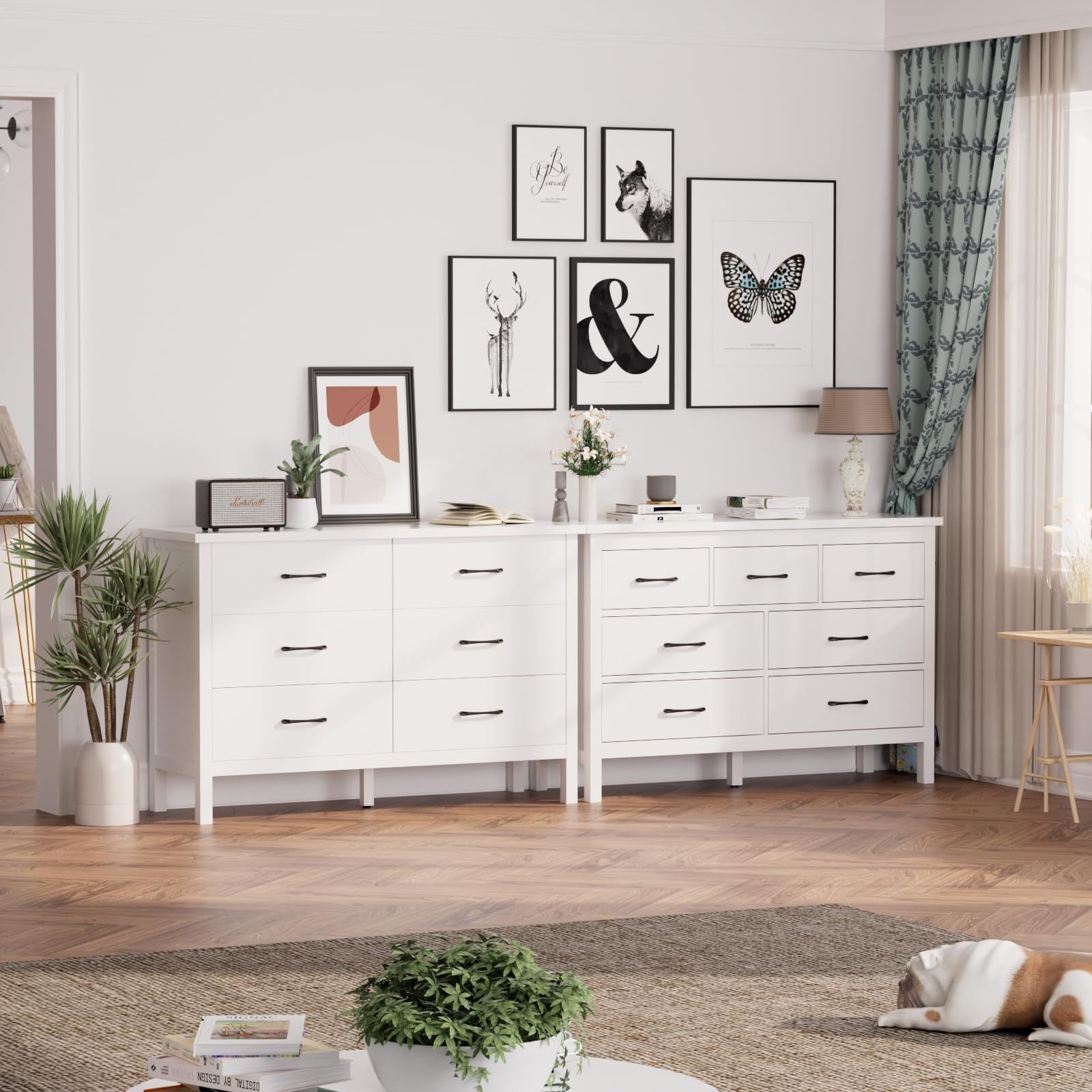 7 Drawer Dresser for Bedroom, Storage Cabinet With Metal Handles, Modern Closet Of Drawers for Living Room - Comfortable Living Decor