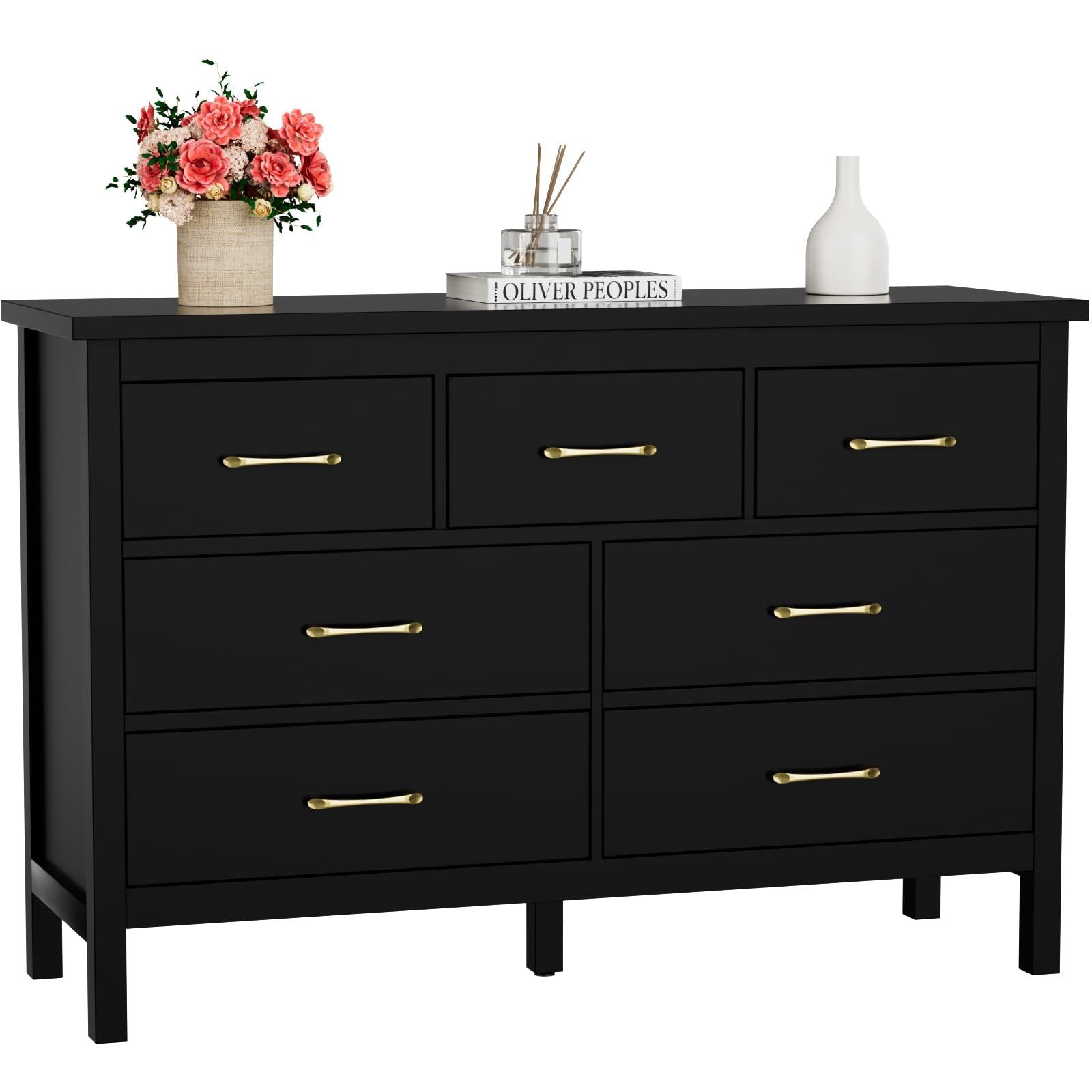7 Drawer Dresser for Bedroom, Storage Cabinet With Metal Handles, Modern Closet Of Drawers for Living Room - Comfortable Living Decor