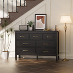 7 Drawer Dresser for Bedroom, Storage Cabinet With Metal Handles, Modern Closet Of Drawers for Living Room - Comfortable Living Decor