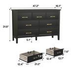 7 Drawer Dresser for Bedroom, Storage Cabinet With Metal Handles, Modern Closet Of Drawers for Living Room - Comfortable Living Decor