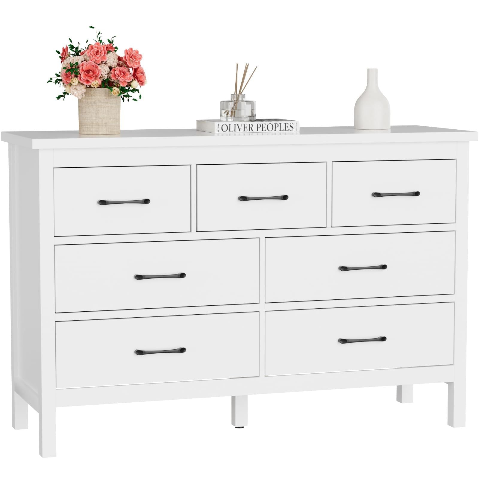 7 Drawer Dresser for Bedroom, Storage Cabinet With Metal Handles, Modern Closet Of Drawers for Living Room - Comfortable Living Decor