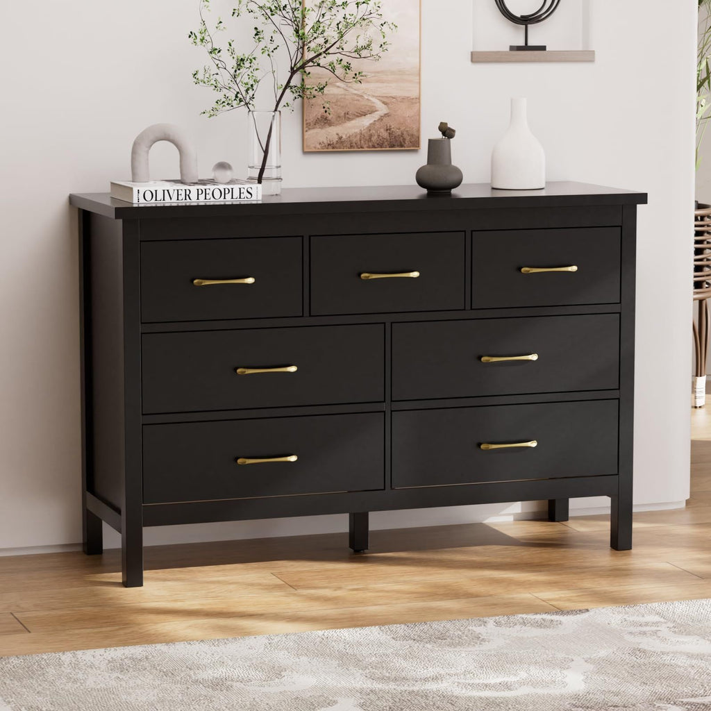 7 Drawer Dresser for Bedroom, Storage Cabinet With Metal Handles, Modern Closet Of Drawers for Living Room - Comfortable Living Decor