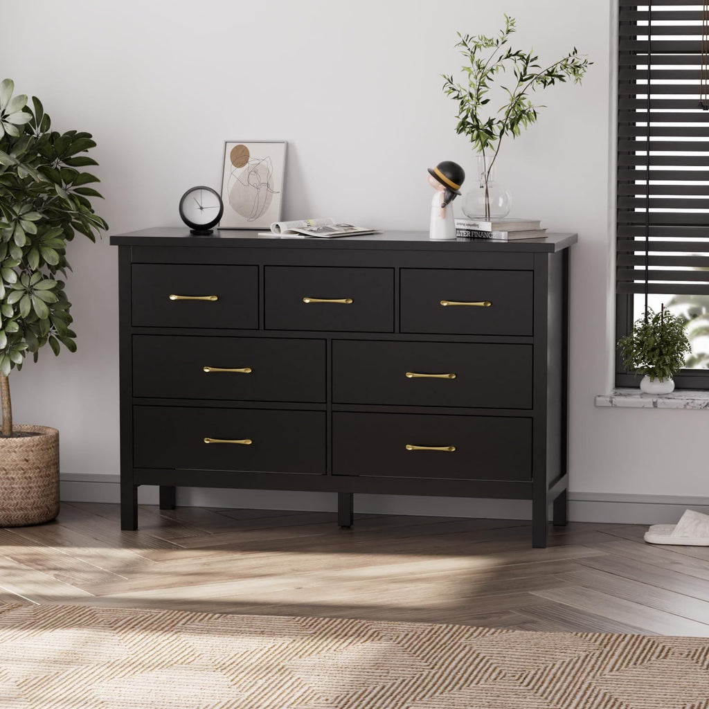 7 Drawer Dresser for Bedroom, Storage Cabinet With Metal Handles, Modern Closet Of Drawers for Living Room - Comfortable Living Decor