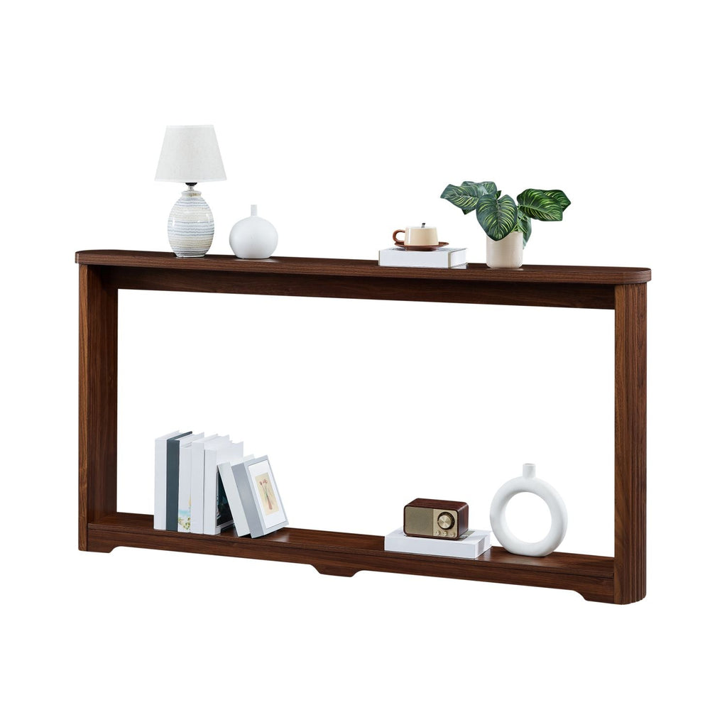 70.1"corrugated texture storage table for en entranceways, corridors, and front door.Walnut.70.1"L*8.7"W*35.5"H - Comfortable Living Decor