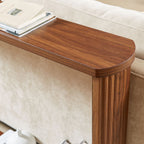 70.1"corrugated texture storage table for en entranceways, corridors, and front door.Walnut.70.1"L*8.7"W*35.5"H - Comfortable Living Decor